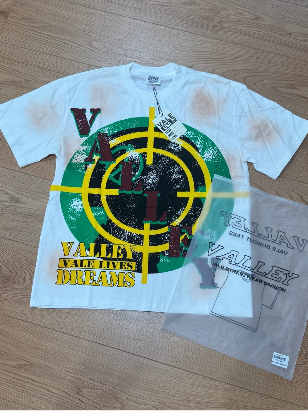 Valley Vale Lives Dreams Graphic Tee - White/Green/Yellow